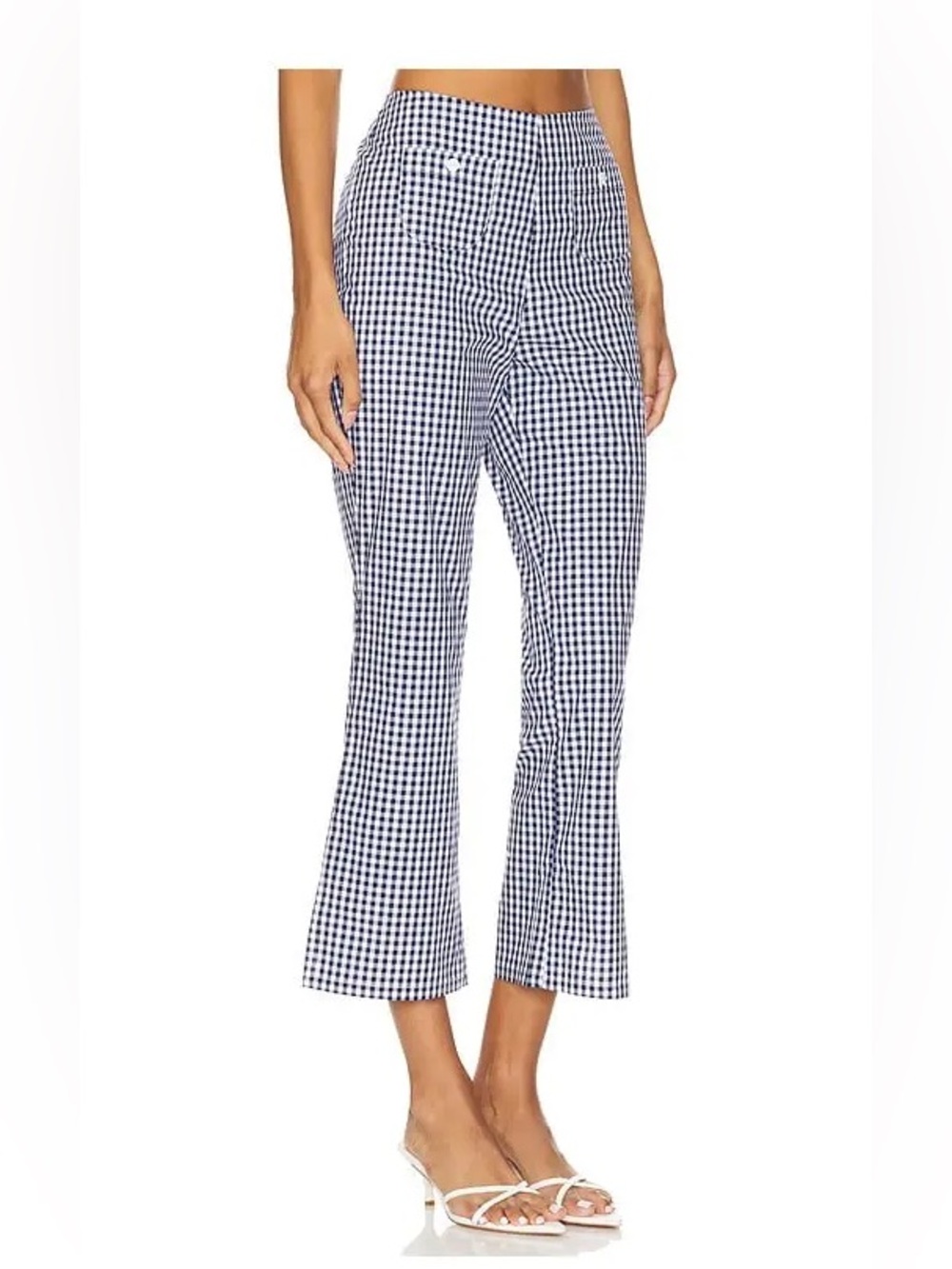 Frankie's Bikinis Parlour Poplin Capri Pant  in Seaside Gingham - Size Small
